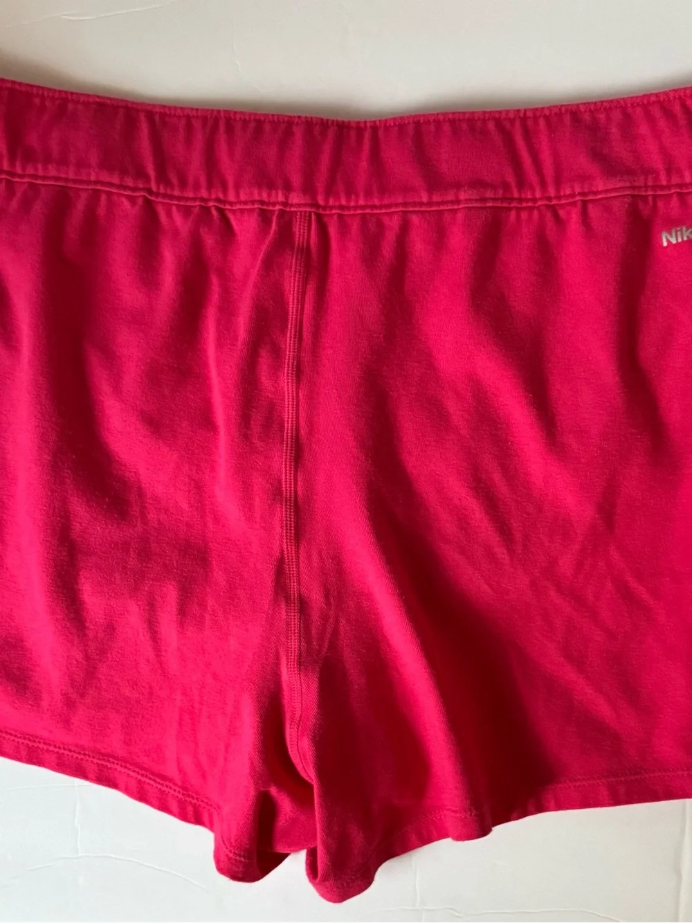 Nike Size XL Womens Pink Lined Drawstring Pull On Logo Athletic Sports Shorts